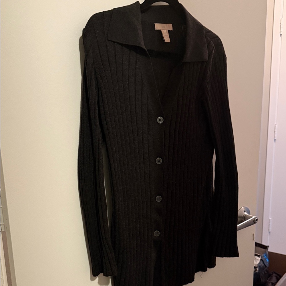 H&M Black Ribbed Cardigan